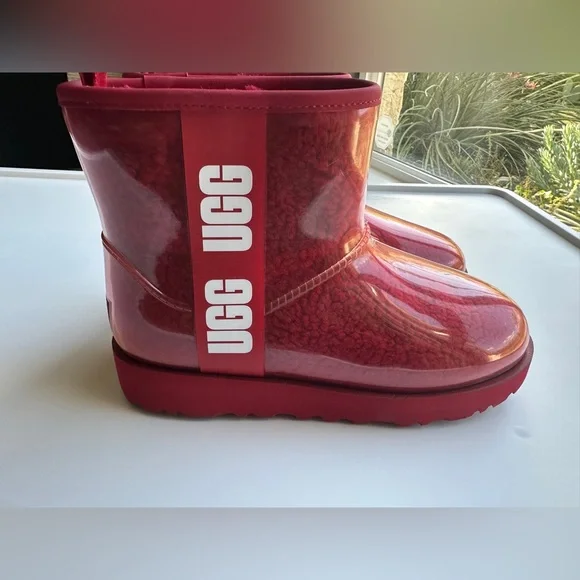 UGG Women's Classic Clear Mini Ankle Boots Red US Size‎ 7 - Picture 5 of 16